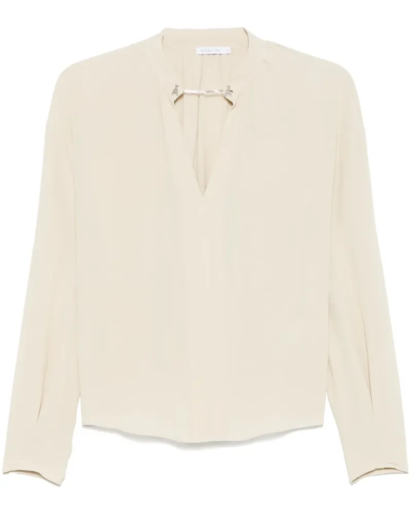 Patrizia Pepe Bluse mit Kettendetail - Nude Nude