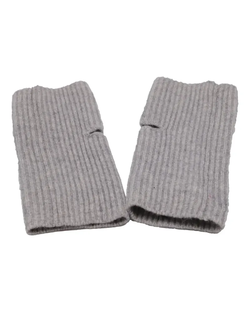 Club Monaco Ribbed-knit cashmere gloves - Grau Grau