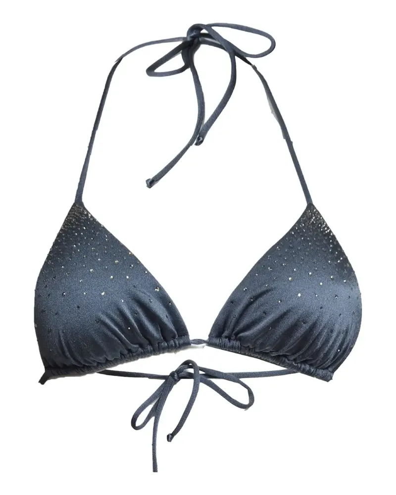 MC2 Saint Barth crystal-embellished halterneck bikini top - Grau Grau