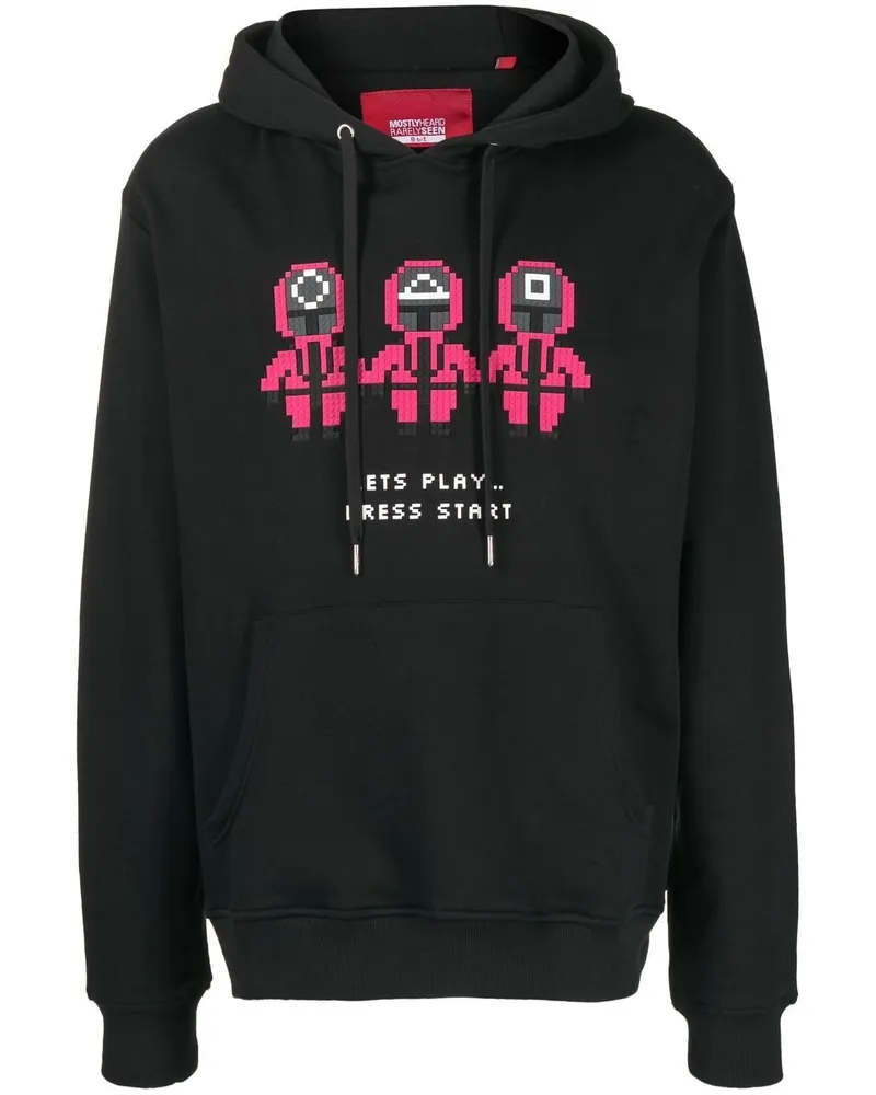 Mostly Heard Rarely Seen Pink Trio Hoodie mit Kordelzug Schwarz