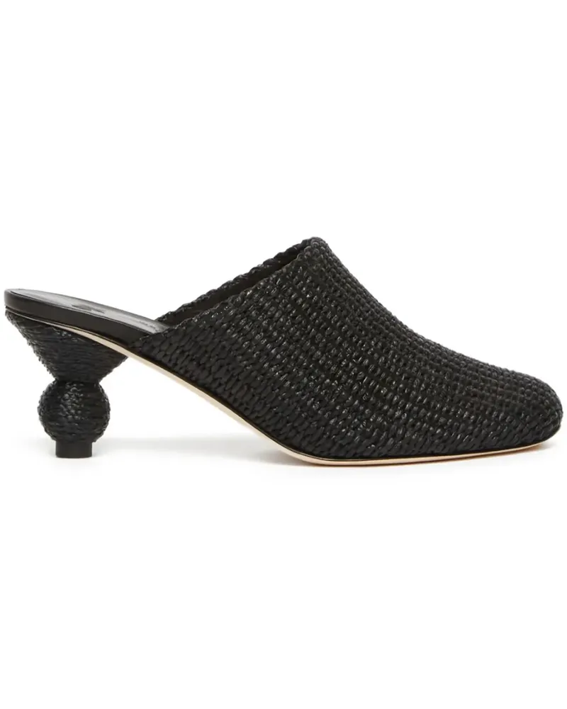 Max Mara Gewebte Pantoletten 55mm - Schwarz Schwarz
