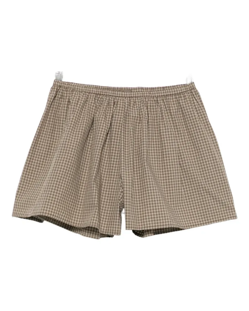 Enza Costa plaid-pattern shorts - Braun Braun