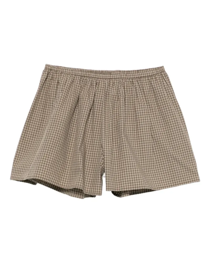 Enza Costa plaid-pattern shorts - Braun Braun