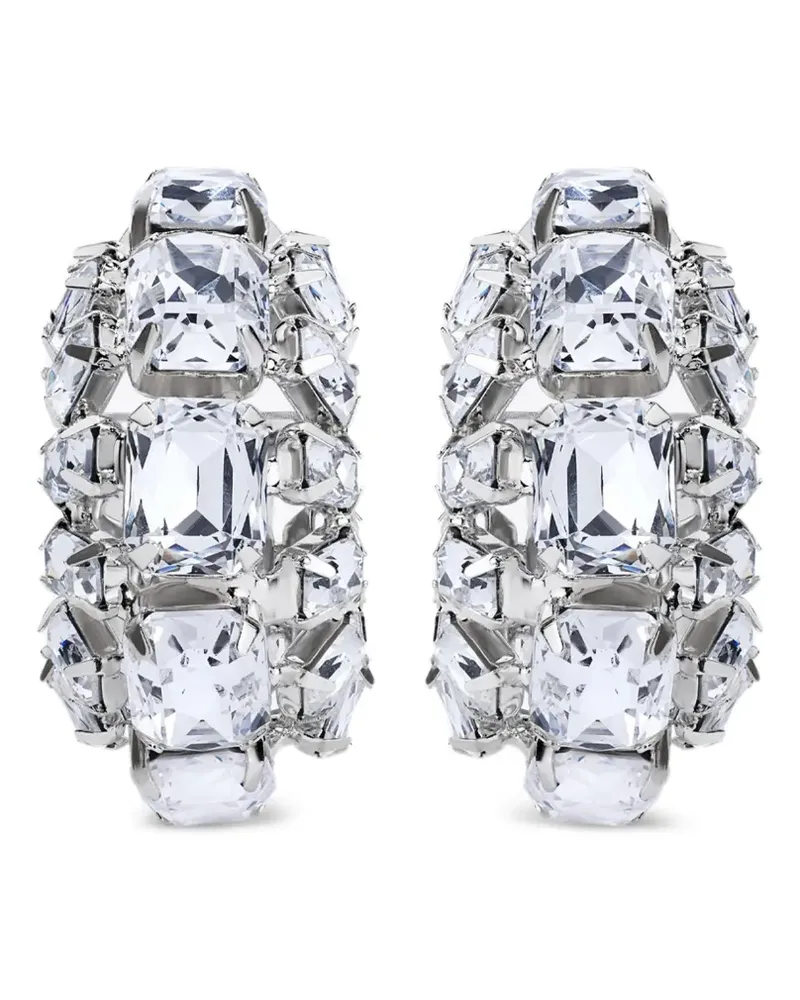 Area small crystal hoops earrings - Silber Silber