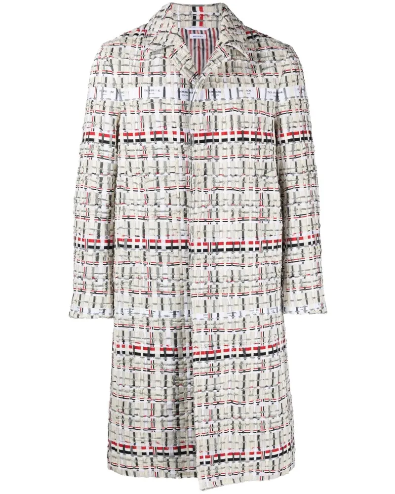 Thom Browne Einreihiger Tweed-Mantel - Nude Nude