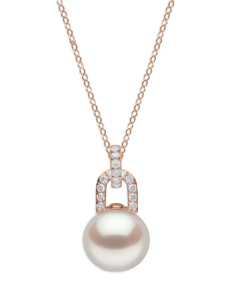 YOKO London 18kt Jazz Rotgoldhalskette mit Perlen- und Diamantenanhänger - Rosa Rosa
