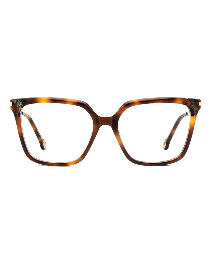 Carolina Herrera New York Eckige Brille in Schildpattoptik - Braun Braun