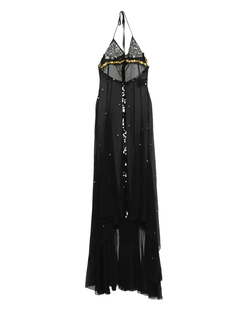 SIEDRES Vesina Neckholder-Maxikleid mit Pailletten - Schwarz Schwarz