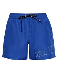 Balmain Badeshorts mit Logo-Print Blau