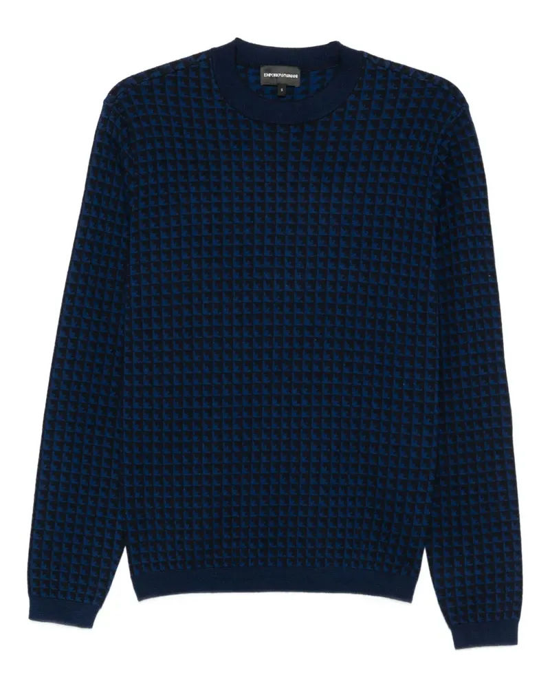 Emporio Armani Pullover mit Hahnentrittmuster - Blau Blau