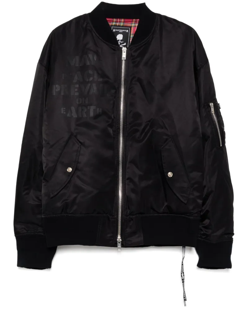 Mastermind World Bomberjacke mit Reißverschluss - Schwarz Schwarz