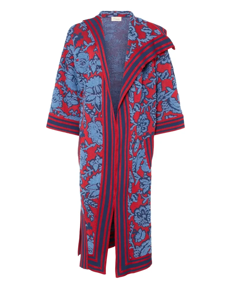 Temperley London Gestreiftes Francis Mantel mit Blumenmuster - Blau Blau