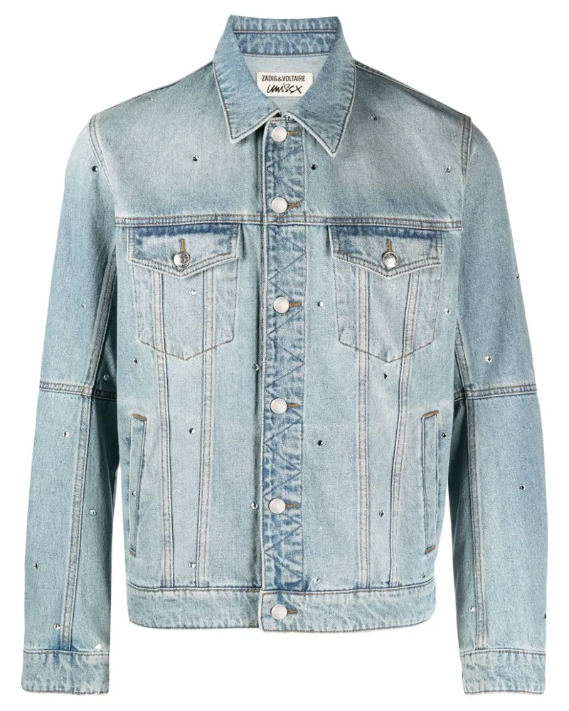 Zadig & Voltaire Kasy Jeansjacke mit Kristallen - Blau Blau