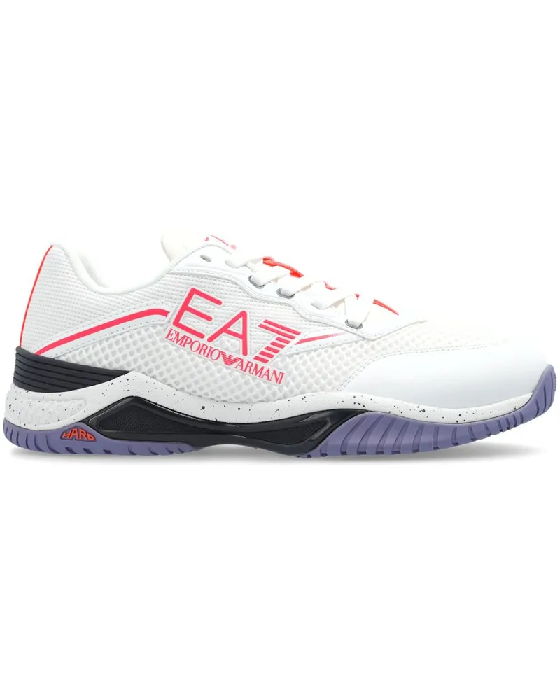 EA7 Kontrastierende Sneakers - Weiß Weiß