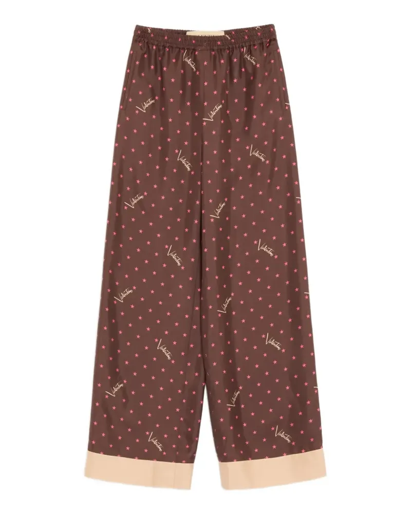 Valentino Garavani Stelline Firma starry twill trousers - Braun Braun