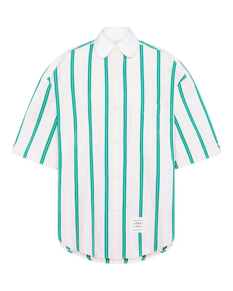Thom Browne Gestreiftes Hemd aus Popeline - Rosa Rosa