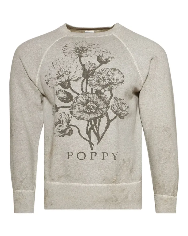 SAINT MXXXXXX Raglan-Sweatshirt mit Mohn-Print - Grau Grau