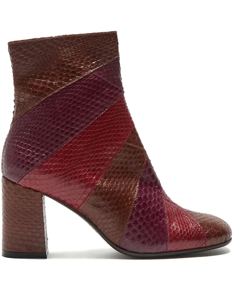Maliparmi Stiefel im Patchwork-Look mit Blockabsatz - Rot Rot