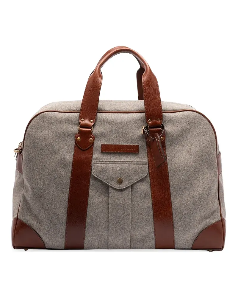 Brunello Cucinelli leather-trim holdall bag - Grau Grau