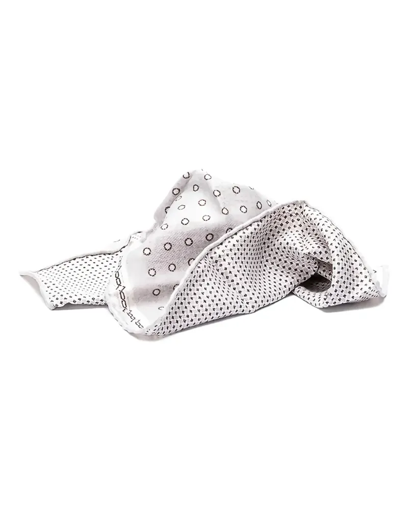 Brunello Cucinelli geometric-pattern silk pocket square - Weiß Weiß