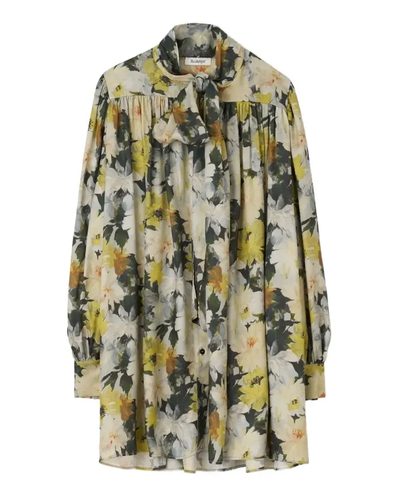 Rodebjer The Nayou Midikleid mit Blumenprint - Gelb Gelb
