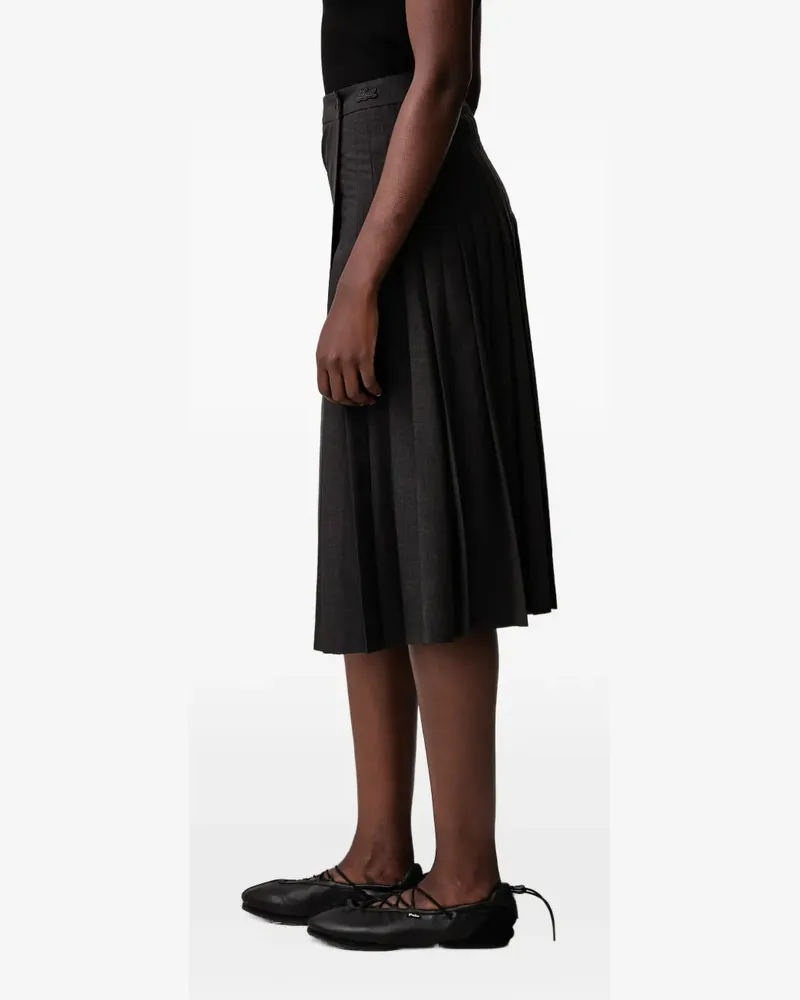 Lacoste pleated wool midi wrap skirt - Grau Grau