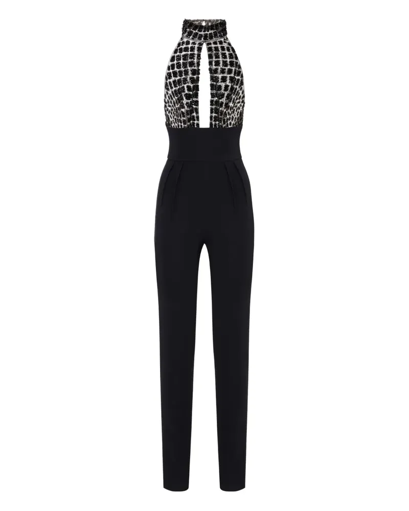 Elisabetta Franchi Verzierter Neckholder-Jumpsuit - Schwarz Schwarz
