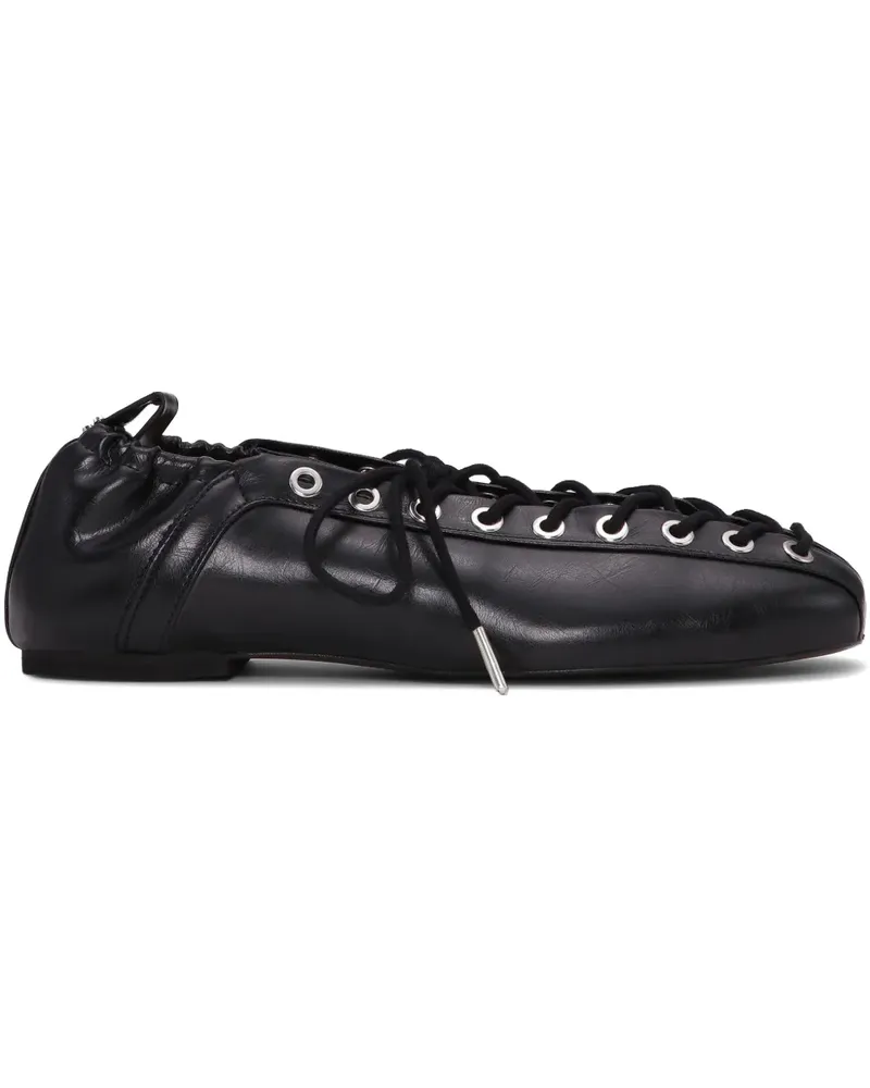 Ganni Ballerinas mit Schnürung - Schwarz Schwarz