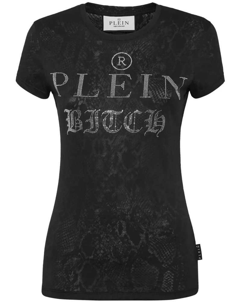 Philipp Plein T-Shirt mit Logo-Verzierung - Schwarz Schwarz