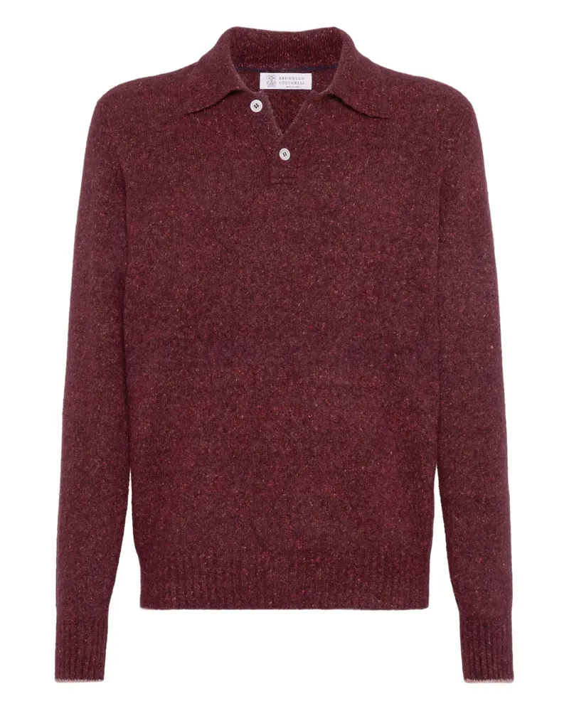 Brunello Cucinelli Meliertes Poloshirt - Rot Rot