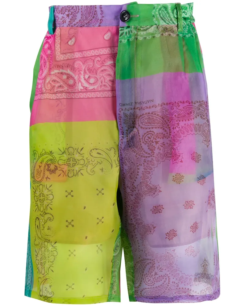 DUO Ltd Segelshorts mit Bandana-Print - Grün Grün