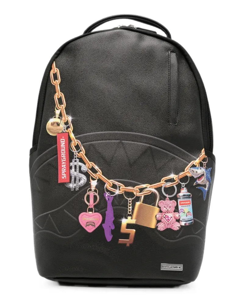 Sprayground charm-print Shark Mouth backpack - Schwarz Schwarz