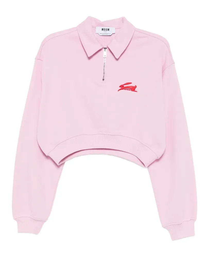 MSGM Top mit Logo-Stickerei - Rosa Rosa