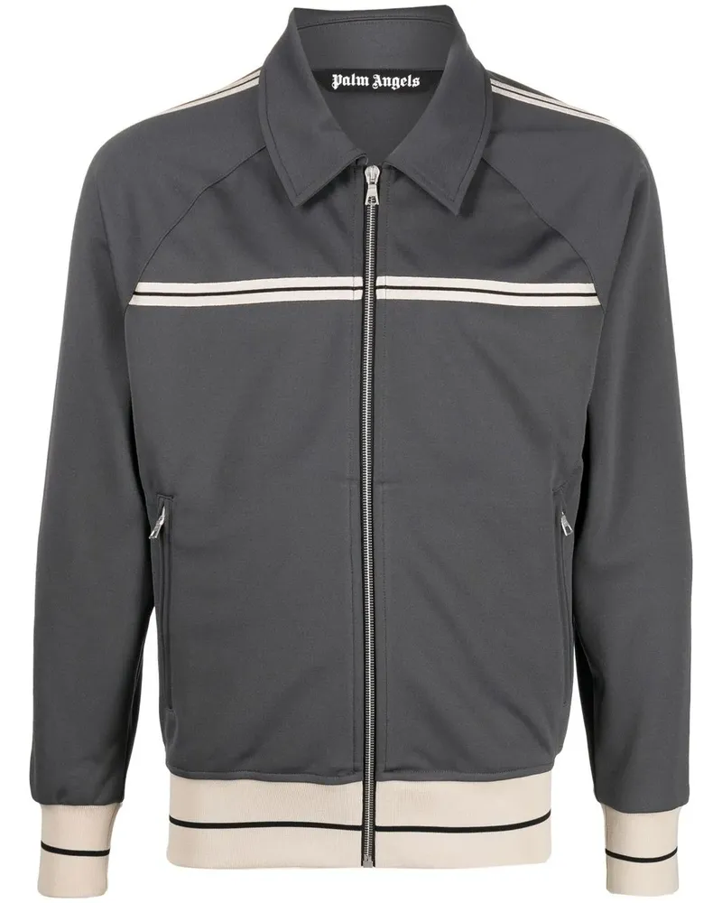 Palm Angels Sportjacke mit Besatzstreifen - Grau Grau