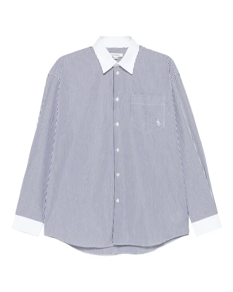 SPORTY & RICH Gestreiftes Hemd - Blau Blau