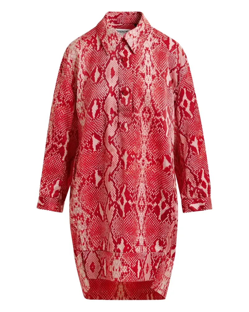 Essentiel Mini-Hemdkleid mit Schlangen-Print - Rot Rot