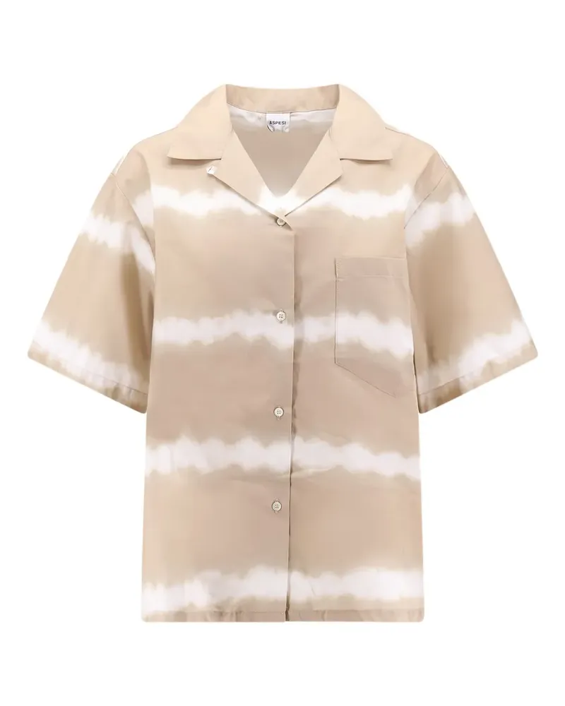 ASPESI camp-collar printed shirt - Nude Nude