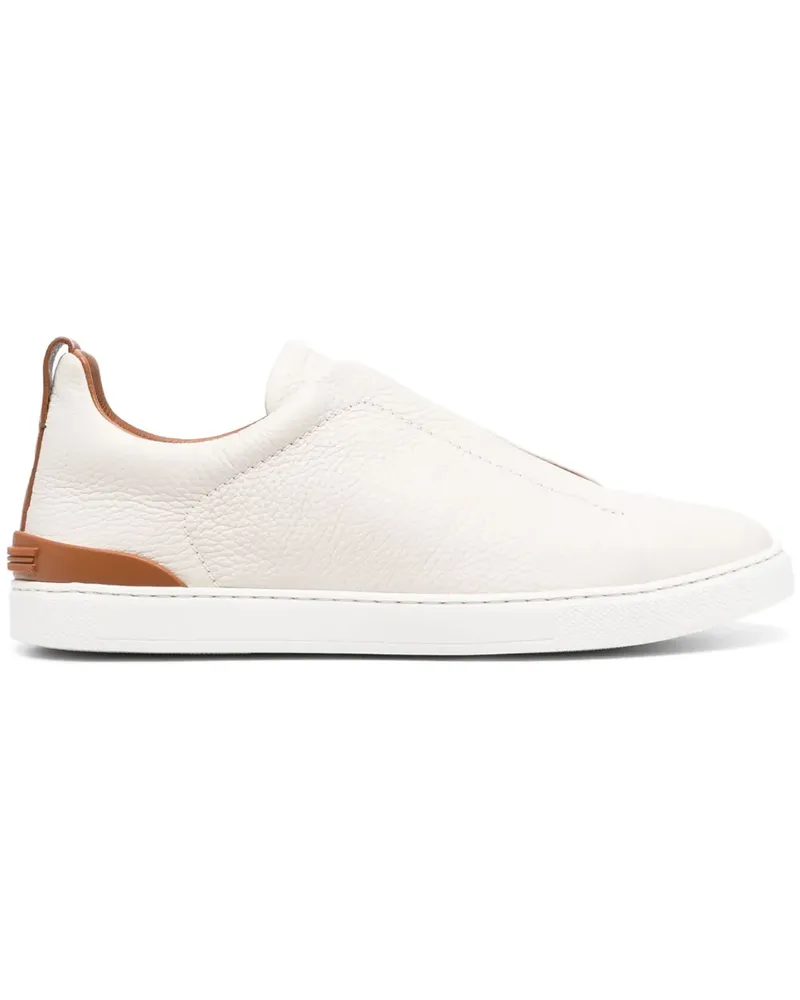 Ermenegildo Zegna Slip-On-Sneakers aus Leder - Weiß Weiß