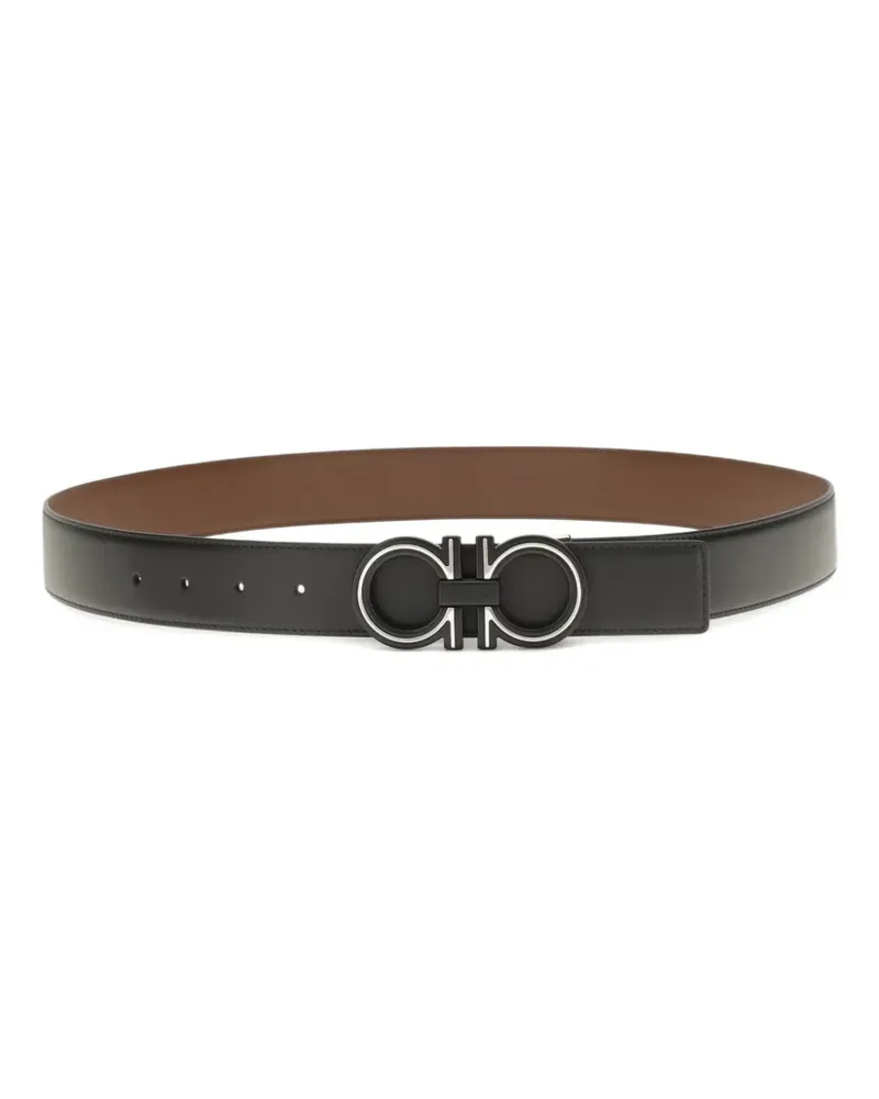 Ferragamo Gancini reversible belt - Schwarz Schwarz