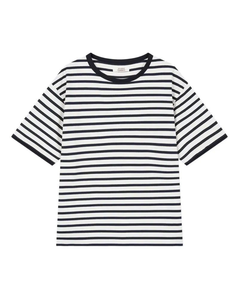 STUDIO TOMBOY Gestreiftes T-Shirt - Weiß Weiß