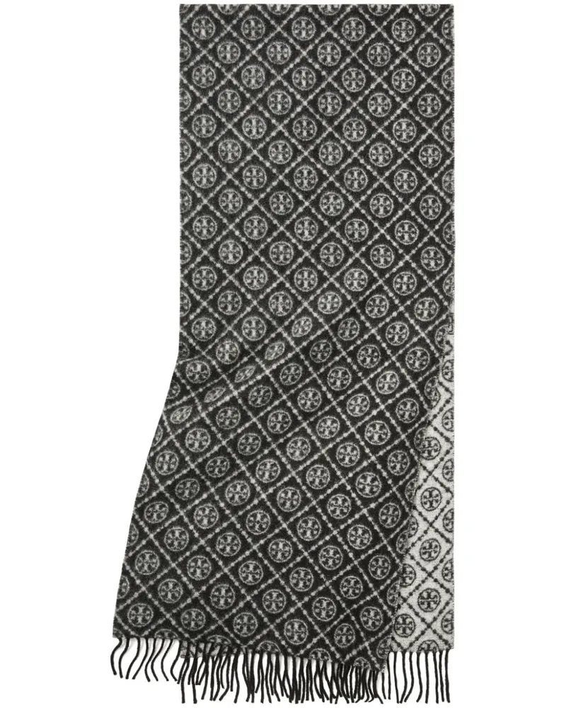 Tory Burch T Monogram Schal - Schwarz Schwarz