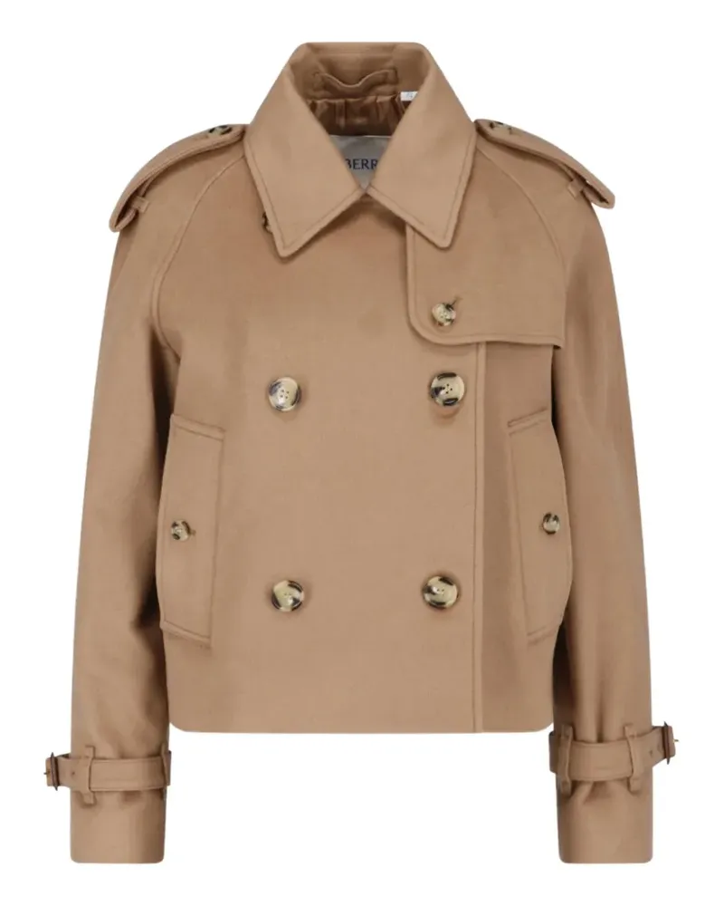 Burberry Mayfair Cropped-Trenchjacke aus Kaschmir - Nude Nude
