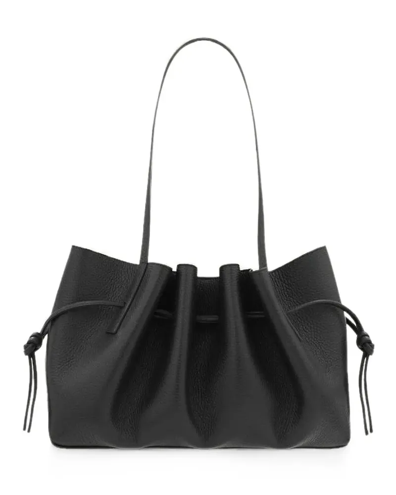 YUZEFI Handtasche mit gewellten Kanten - Schwarz Schwarz