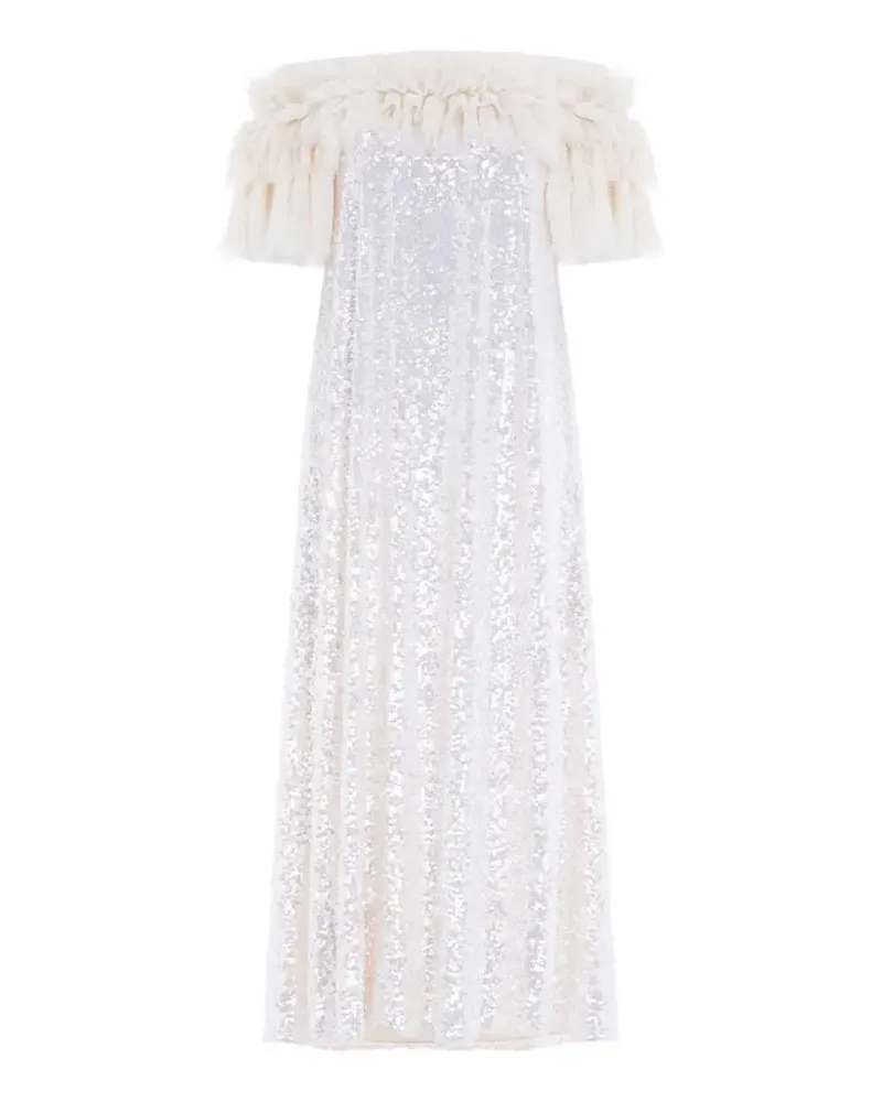 Needle & Thread Gerüschtes Midikleid - Nude Nude