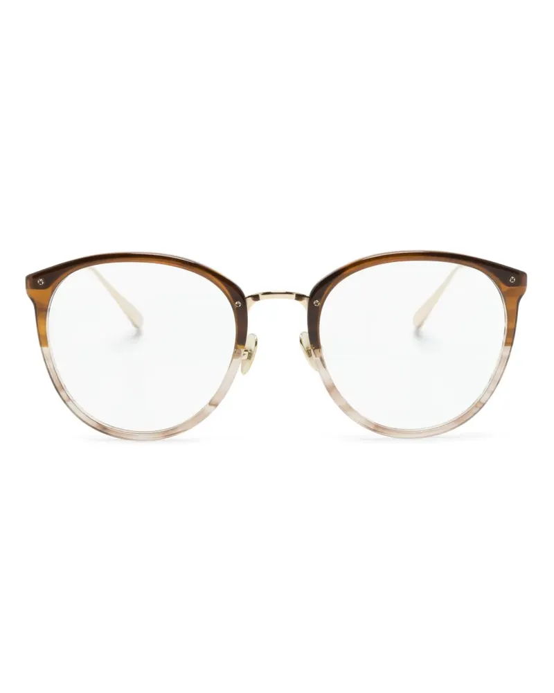 Linda Farrow Brille mit ovalem Gestell - Braun Braun