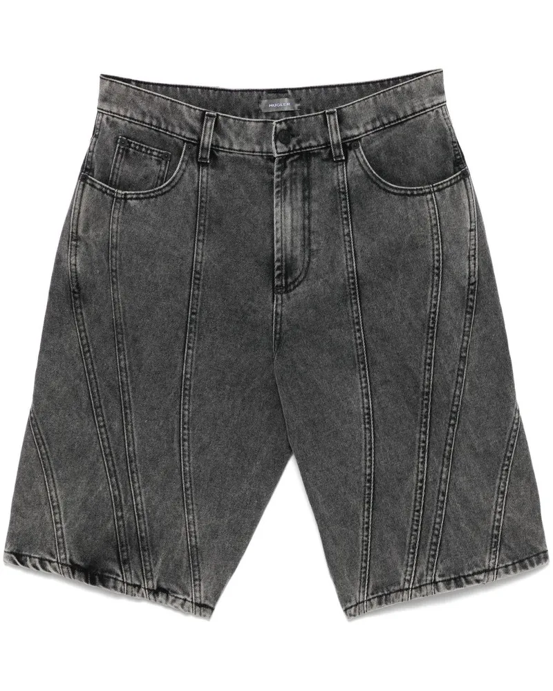 Thierry Mugler Jeans-Shorts mit Nahtdetail - Schwarz Schwarz