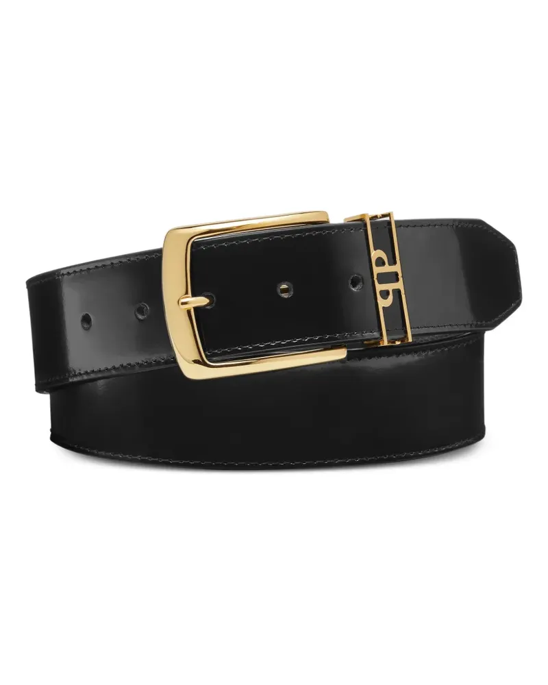 Philipp Plein logo-detail leather belt - Schwarz Schwarz