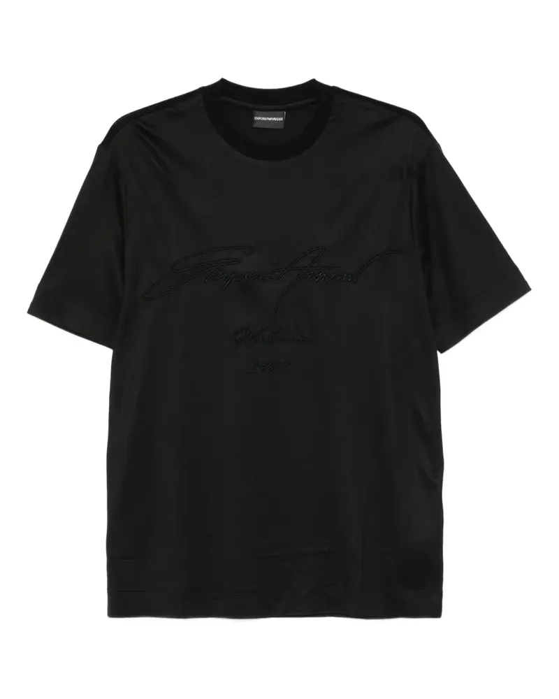 Emporio Armani T-Shirt mit Stickerei - Schwarz Schwarz