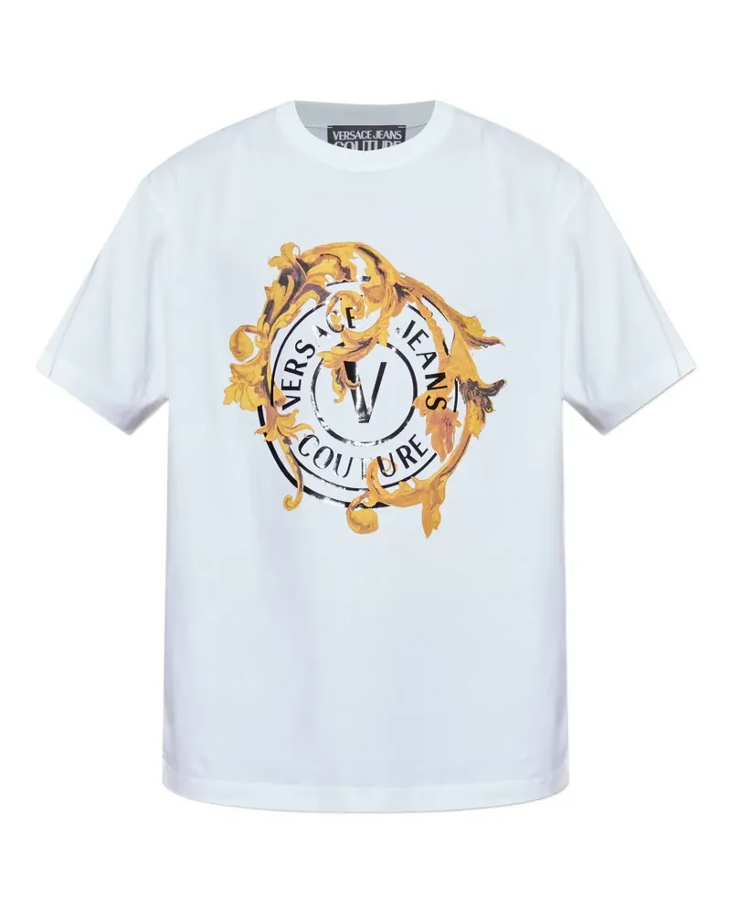 Versace Jeans T-Shirt mit Barock-Print - Weiß Weiß