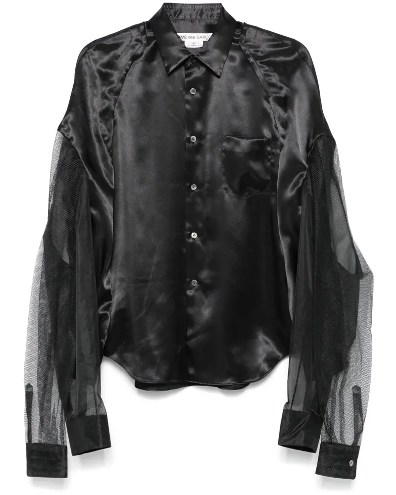 Comme des Garçons Hemd aus Satin - Schwarz Schwarz